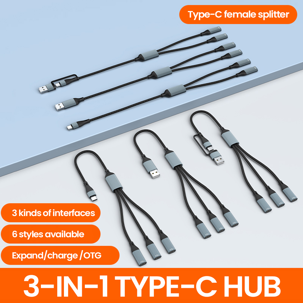 Laptop Lock Cable - 3 in 1 Type C Hub