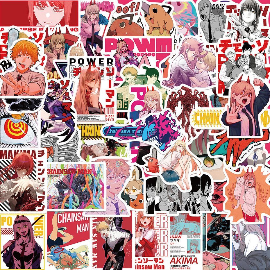 Laptop Accessories Gifts For Men - New 100Pcs Chainsaw Man Anime Character