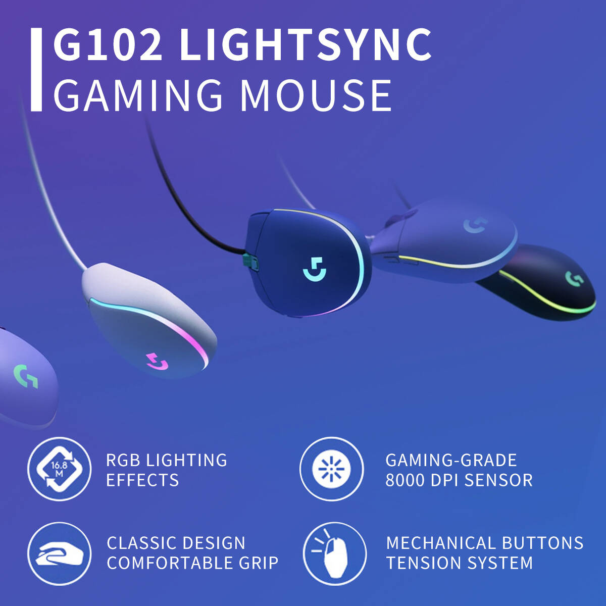 G102 Original Logitech G203 Pr - огляд і ціна Logitech Mouse G203