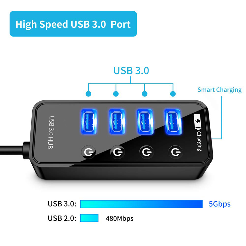 USB HUB 3.0 4 7 Port Smart Pho - огляд і ціна Laptop Lock Cable