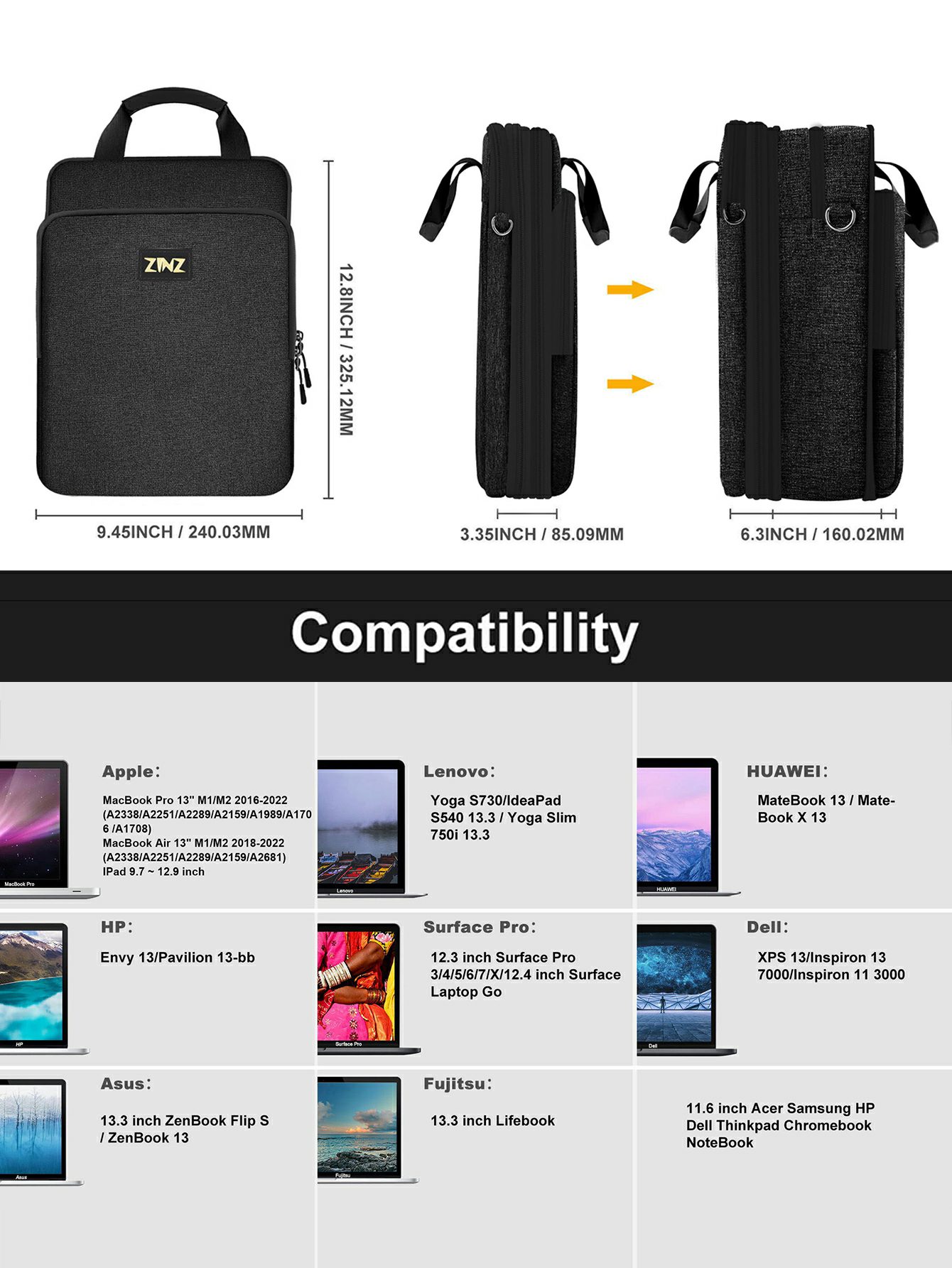 12.9-13 inch Laptop Shoulder B - огляд і ціна Laptop Accessories Organizer Bag