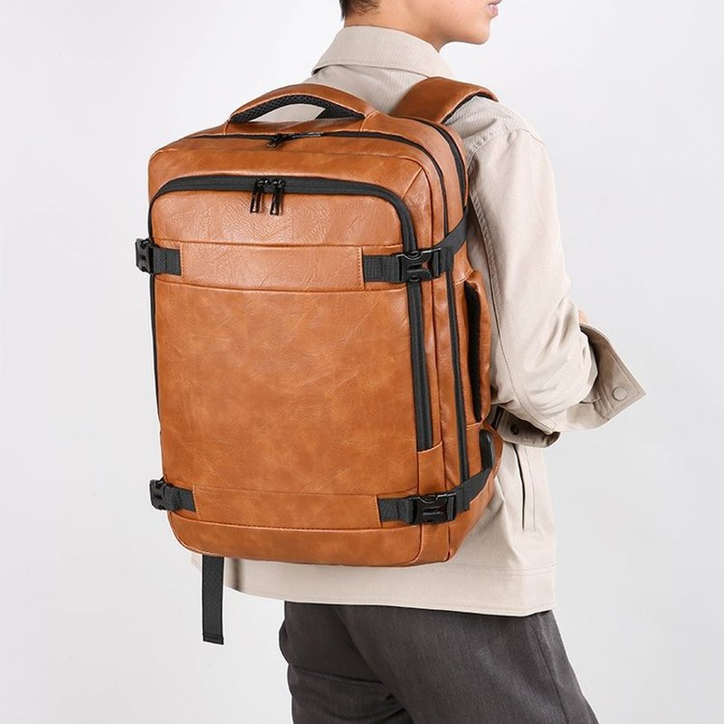 2027 NEW  Men Backpack PU Leat - огляд і ціна Laptop Accessories Organizer Bag